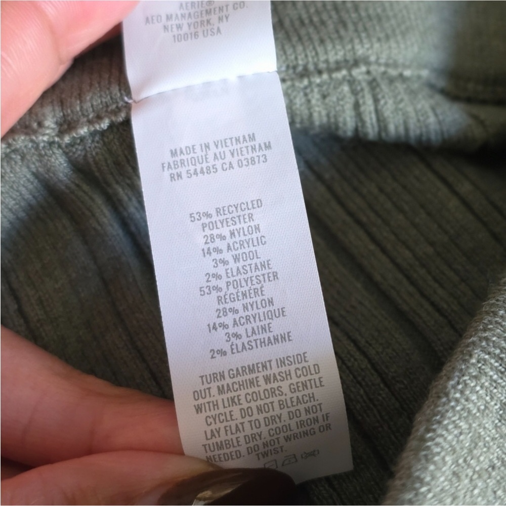 Aerie ribbed wide-leg pants in sage green Size S/P EUC - Picture 10 of 10